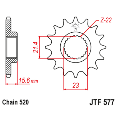 Lančanik prednji JT  JTF577-14-50-32028 (520)14 zuba