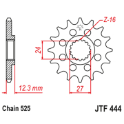 Lančanik prednji JT  JTF444-16 (525) 16 zuba Suzuki GSX-R 1000 (17-18)