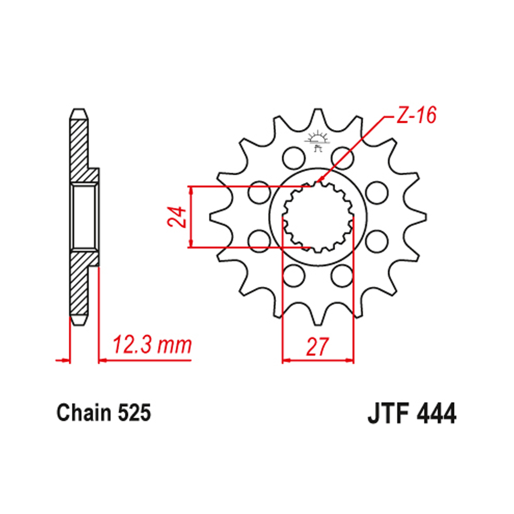 Lančanik prednji JT  JTF444-17 (525) 17 zuba Suzuki GSX-R 1000 (17-18)