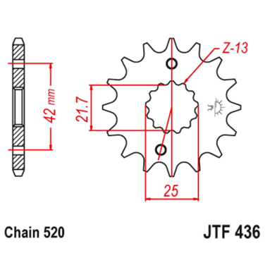 Lančanik prednji JT JTF436-16 (520) 16 zuba