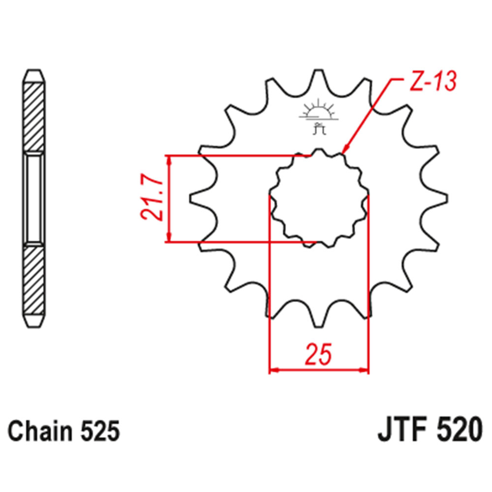 Lančanik prednji JT  JTF520-15RB (525)15 zuba