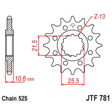 Lančanik prednji JT JTF781-14 (525) 14 zuba