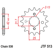 Lančanik prednji JT JTF513-17RB(530) 17 zuba