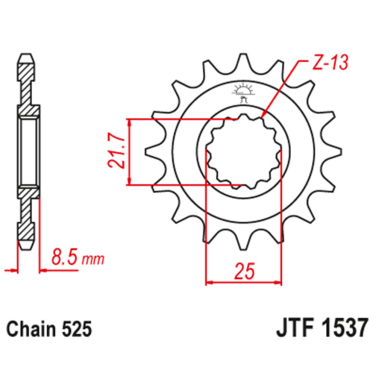 Lančanik prednji JT  JTF1537-16RB (525)16 zuba