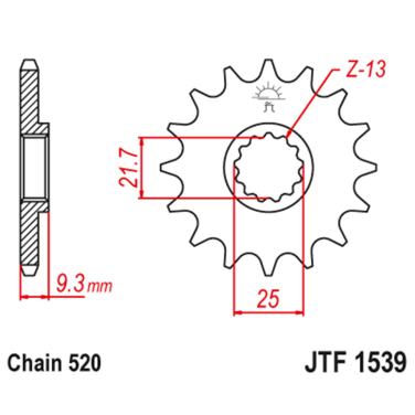 Lančanik prednji JT  JTF1539-14RB (520)14 zuba