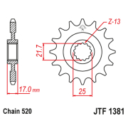 Lančanik prednji JT JTF1381-16RB (520)16 zuba