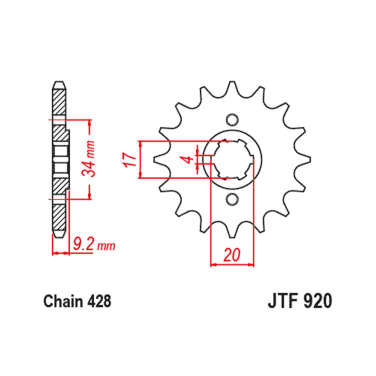 Lančanik prednji JT  JTF920  (520)15 zuba