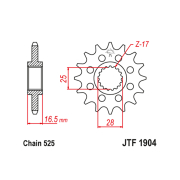 Lančanik prednji JT JTF1904-17RB (525) 17 zuba