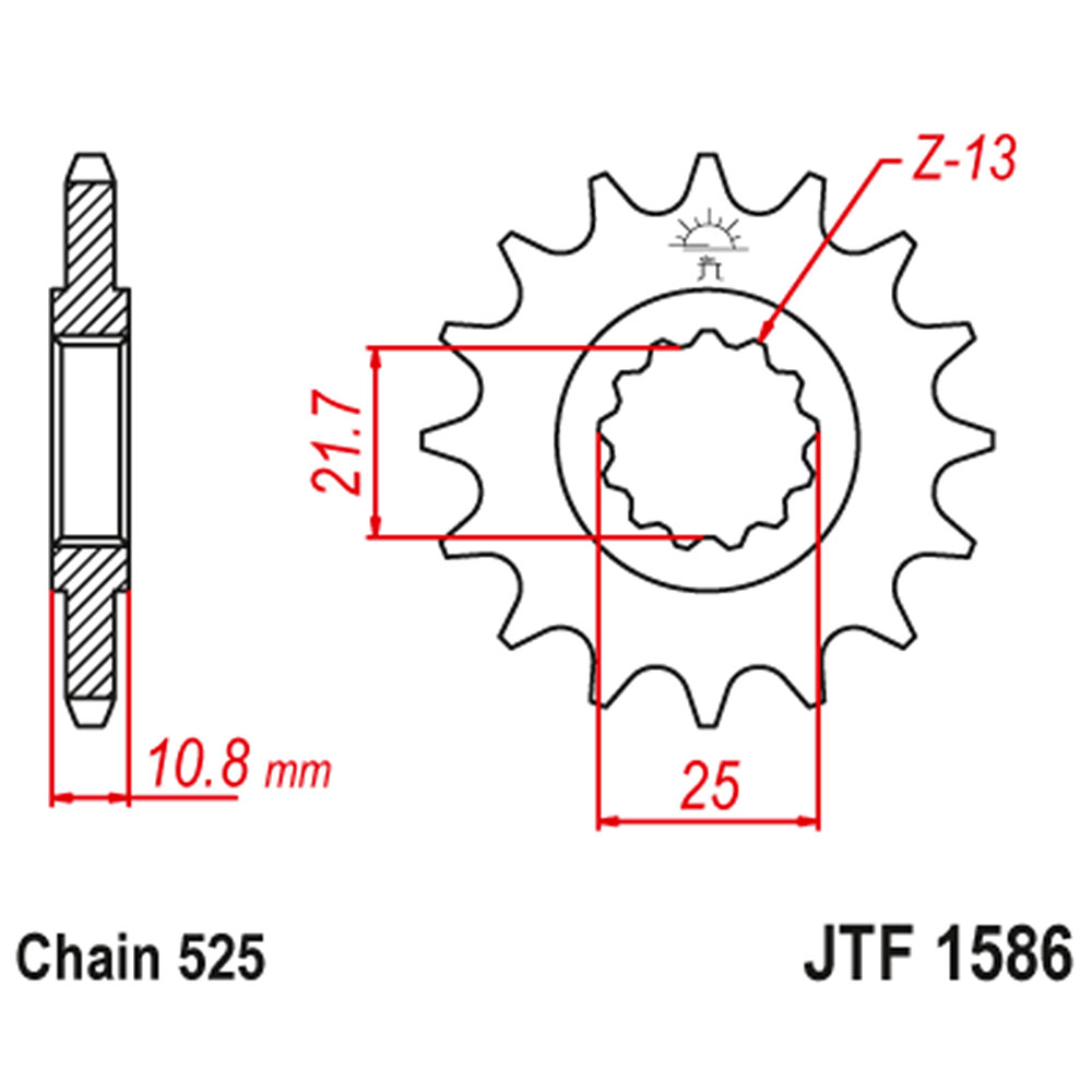 Lančanik prednji JT JTF1586-16RB-50-29018 (525) 16 zuba