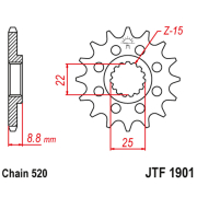 Lančanik prednji JT JTF1901-15-50-32024 (520)15 zuba