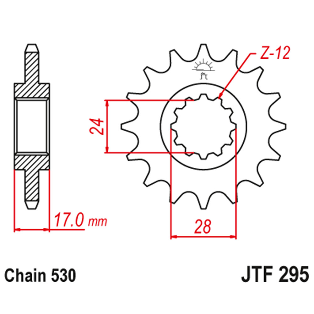 Lančanik prednji JT JTF295-15RB-50-35018 (50)15 zuba