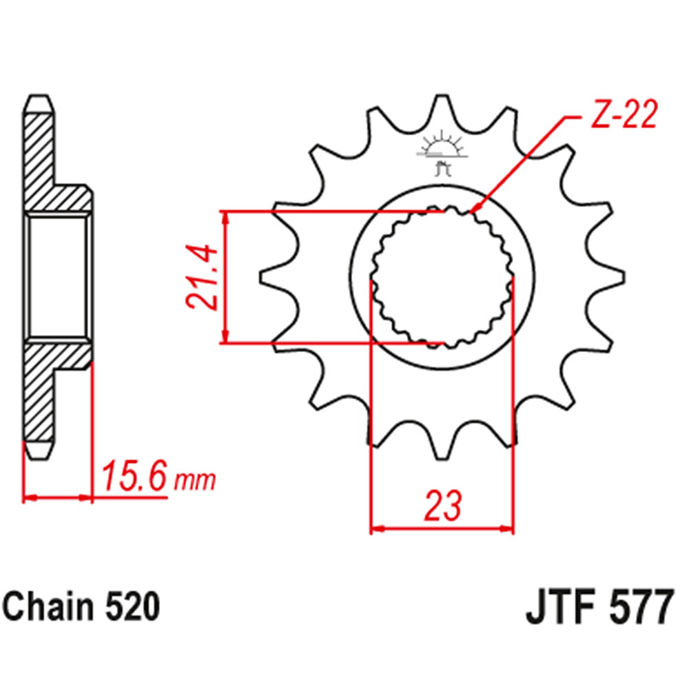 Lančanik prednji JT JTF577-15RB-50-32028 (520)15 zuba