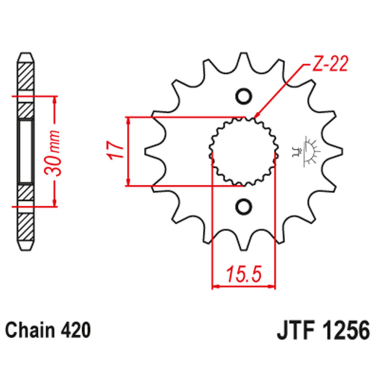 Lančanik prednji JT JTF1256-16 (420)16 zuba