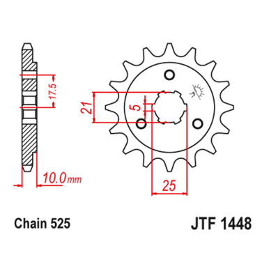 Lančanik prednji JT JTF1448-14 (525) 14 zuba