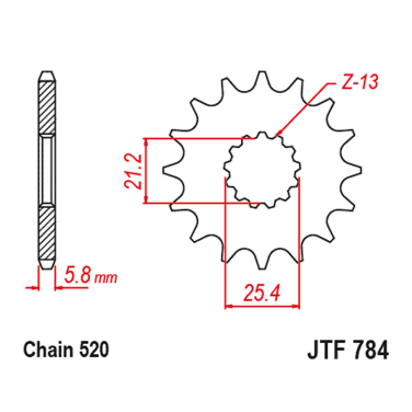 Lančanik prednji JT JTF784-15RB (520) 15 zuba