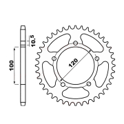 Lančanik zadnji Aprilia RS.RS Replica 125cc  C4 JTR703 44 zuba