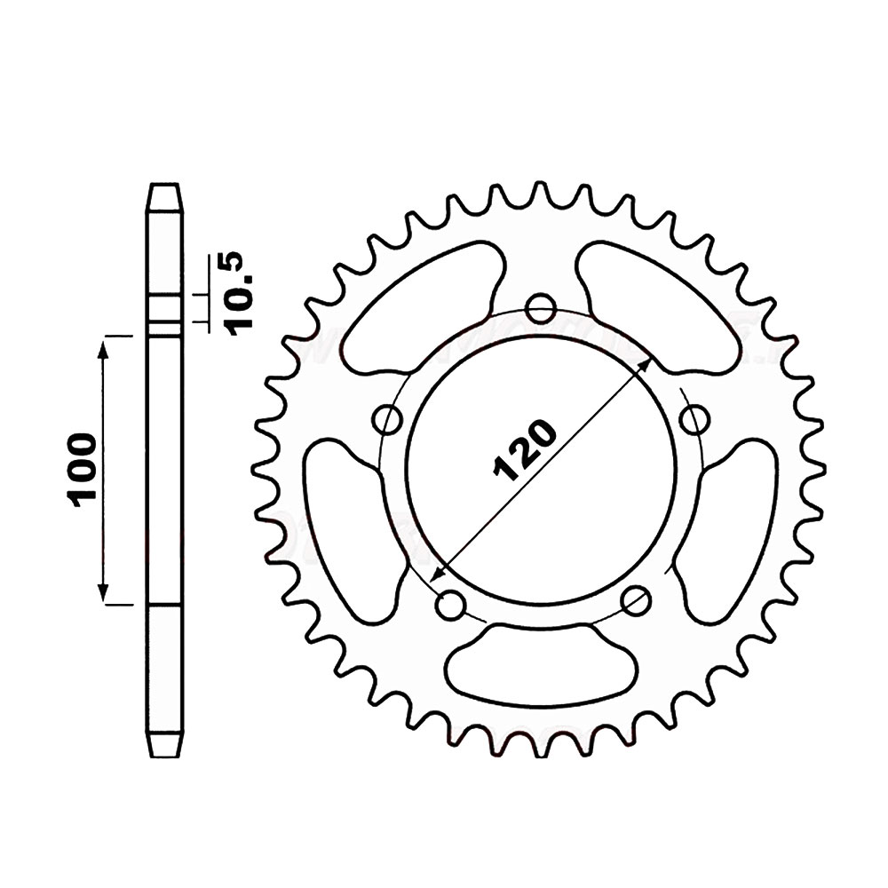 Lančanik zadnji Aprilia RS.RS Replica 125cc  C4 JTR703 44 zuba