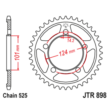 Lančanik zadnji JT JTR898-41 (525) 41 zub