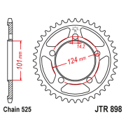 Lančanik zadnji JT JTR898-41 (525) 41 zub