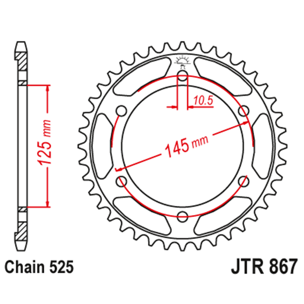 Lančanik zadnji JT  JTR867-43-50-29009 (525)43 zuba