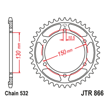 Lančanik zadnji JT JTR866-47-50-27002 (532) 47 zuba