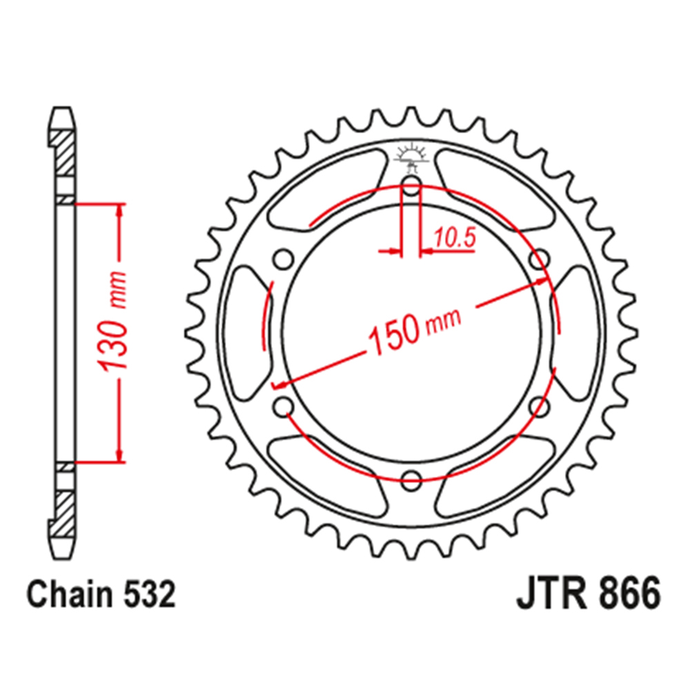 Lančanik zadnji JT JTR866-46-50-27002 (532)46 zuba