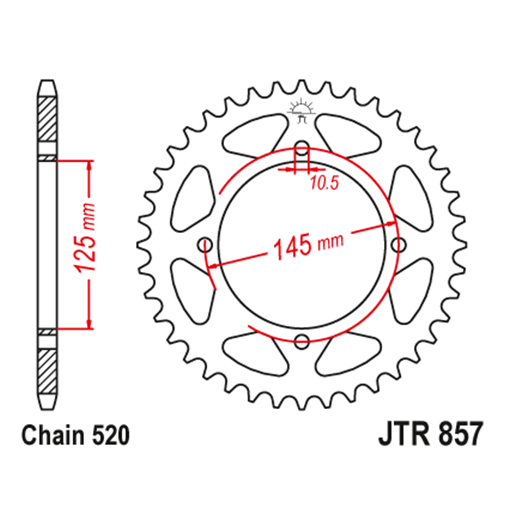 Lančanik zadnji JT JTR857-45-50-32006 (520)45 zuba