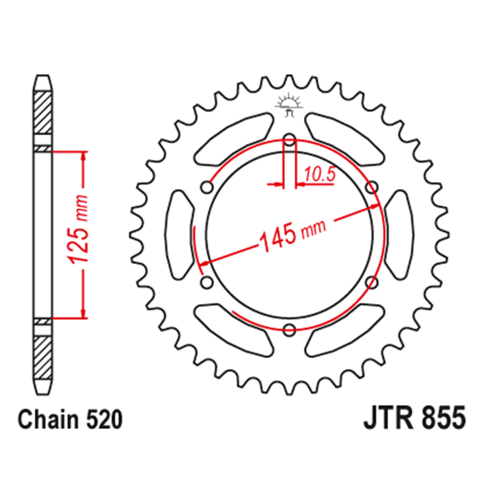 Lančanik zadnji JT JTR855-47-50-32042 (520) 47 zuba