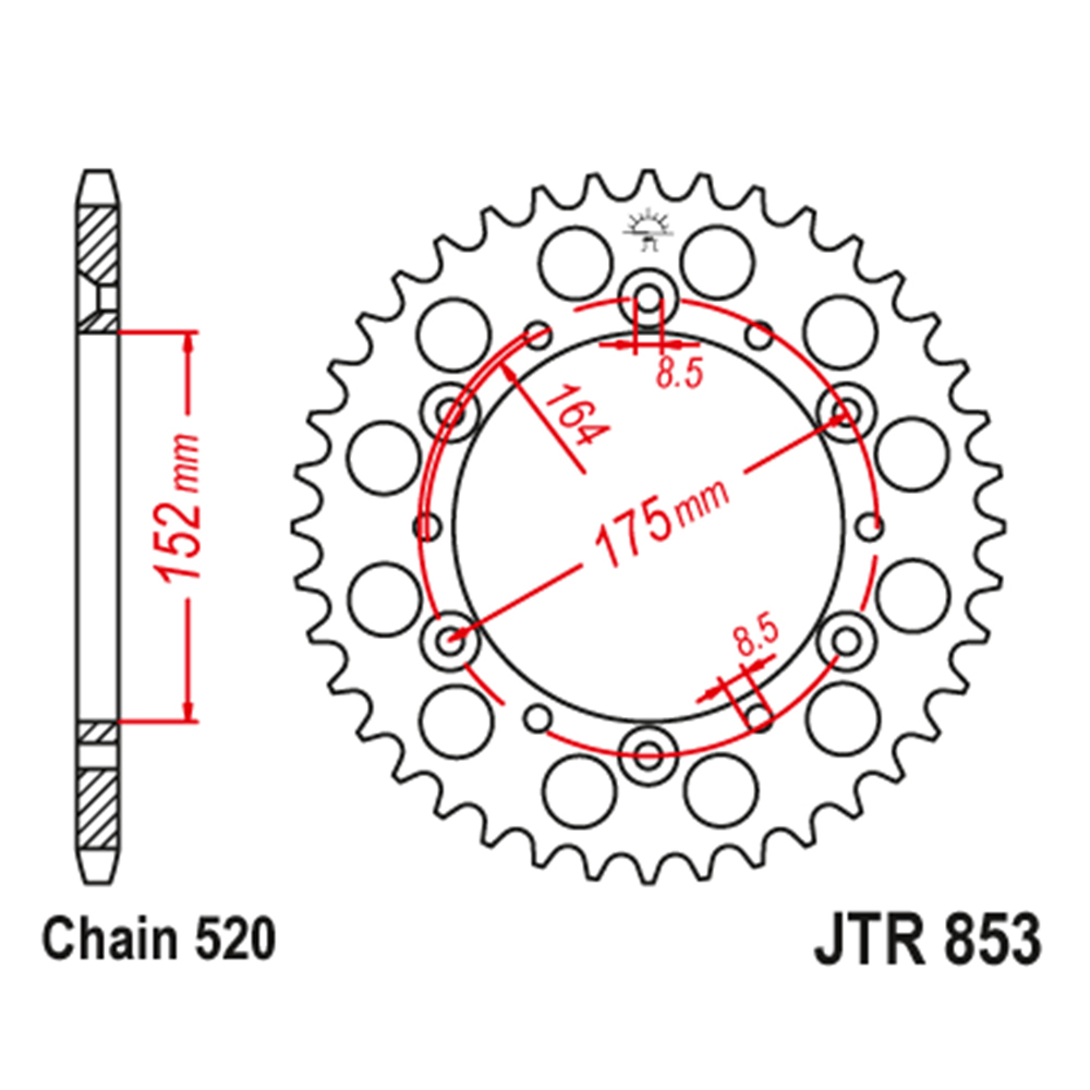 Lančanik zadnji JT JTR853-47-50-32003 (520) 47 zuba