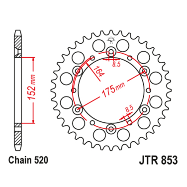 Lančanik zadnji JT JTR853-43-50-32003 (520) 43 zuba