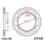 Lančanik zadnji JT JTR839-57-50-15023 (428) 57 zuba