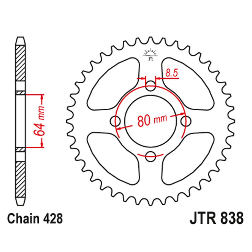 Lančanik zadnji JT  JTR838-38-50-15015 (428)38 zuba