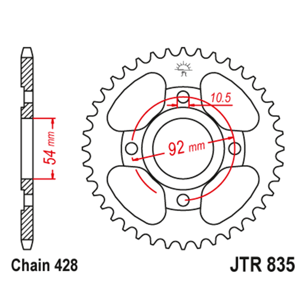 Lančanik zadnji JT JTR835-47-50-15038 (428) 47 zuba