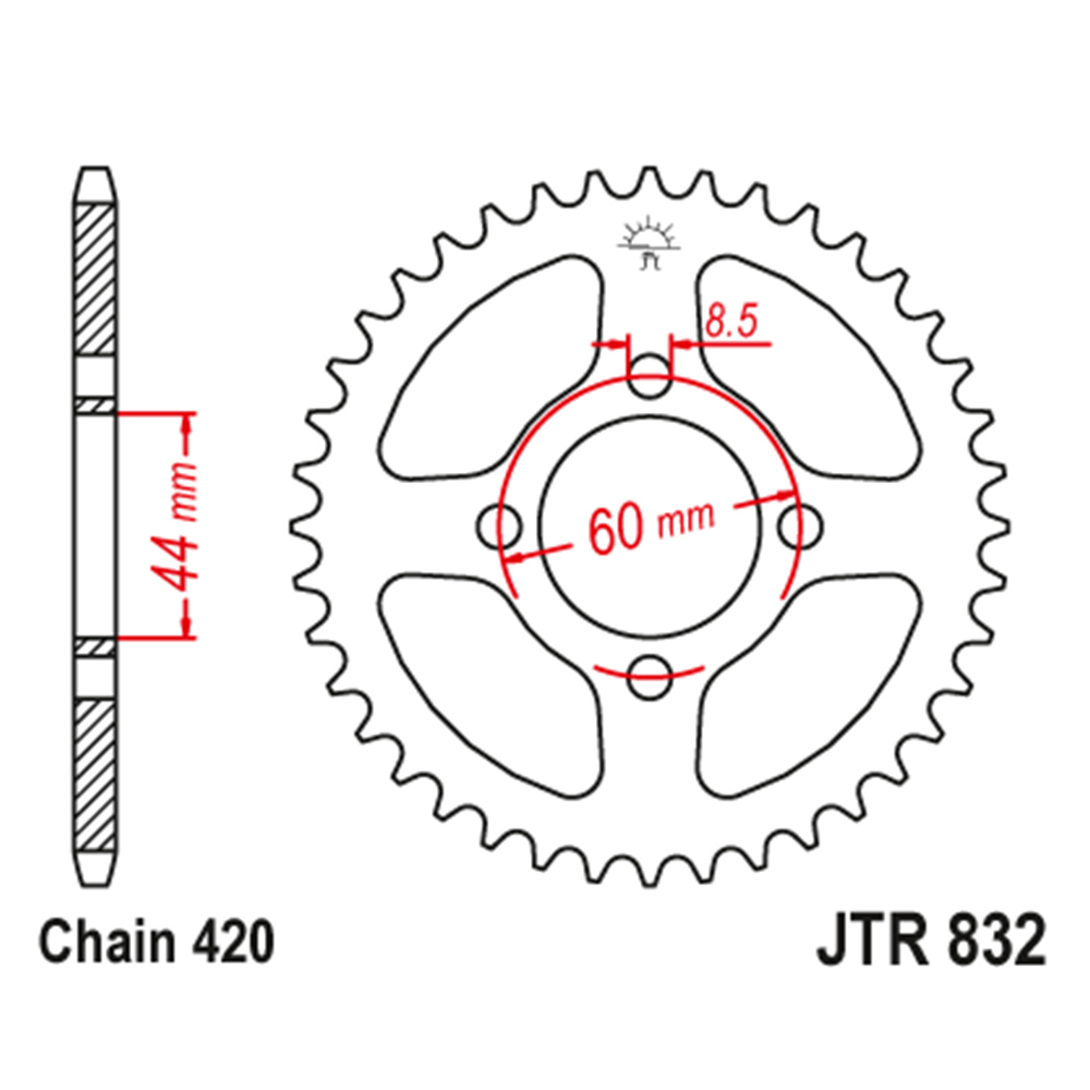 Lančanik zadnji JT JTR832-52-50-13003 (420) 52 zuba