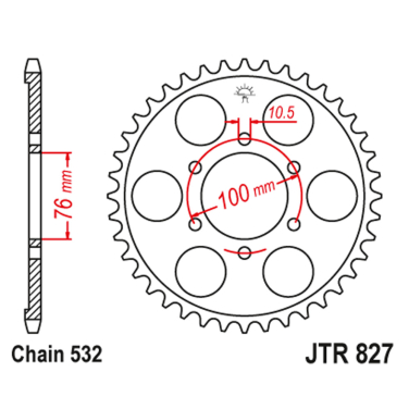 Lančanik zadnji JT JTR827-44-50-27005 (532) 44 zuba