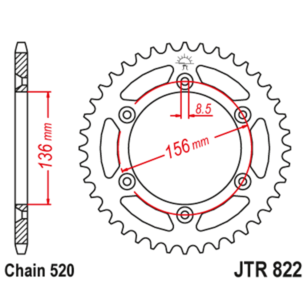 Lančanik zadnji JT JTR822-49 (520) 49 zuba