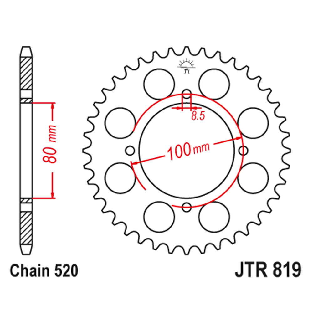 Lančanik zadnji JT  JTR819-39 (520)39 zuba