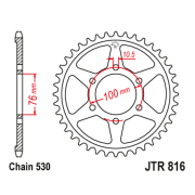 Lančanik zadnji JT JTR816-52 (530) 52 zuba