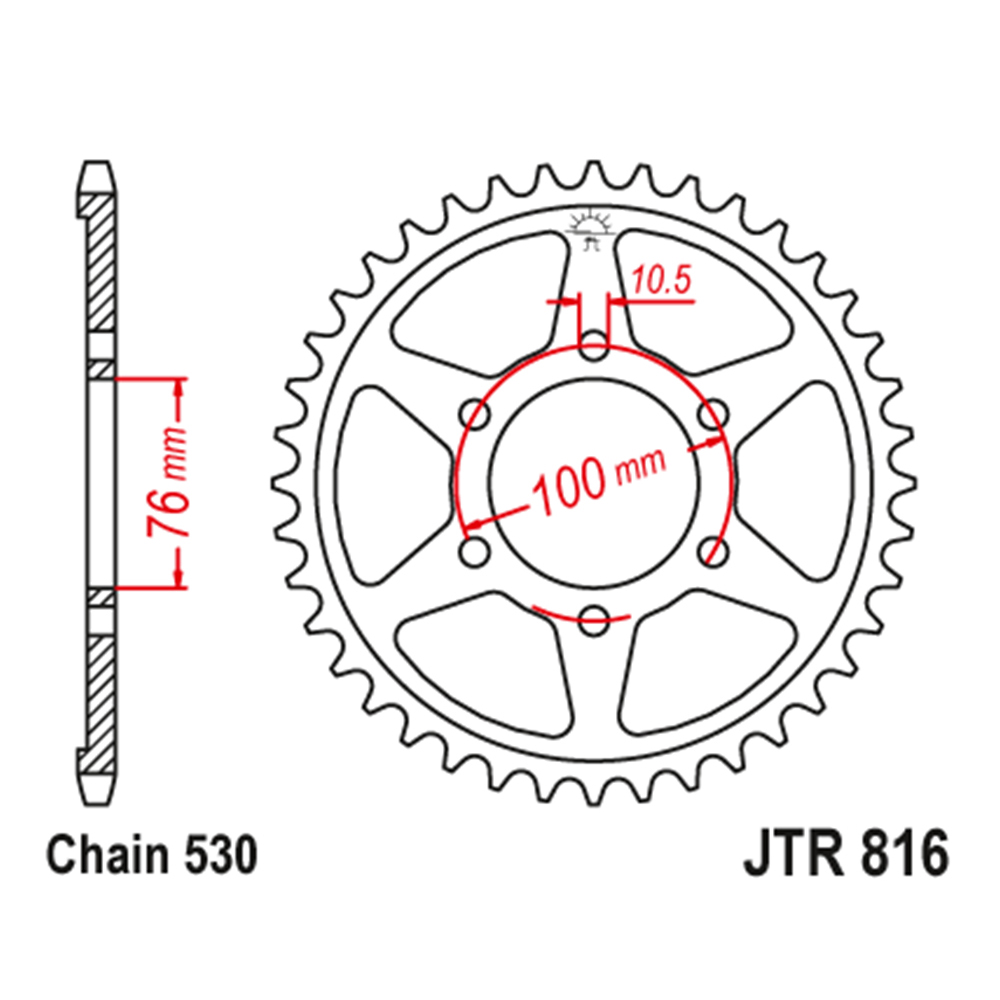 Lančanik zadnji JT JTR816-52 (530) 52 zuba