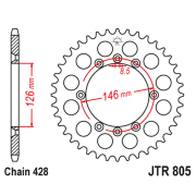 Lančanik zadnji JT JTR805-50 (428) 50 zuba