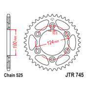 Lančanik zadnji JT  JTR745-38 (525)38 zuba