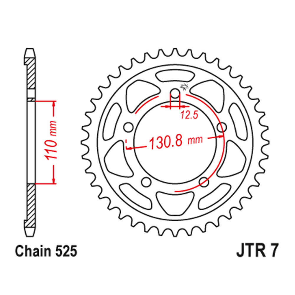 Lančanik zadnji JT  JTR7-45-50-29042 (525)45 zuba