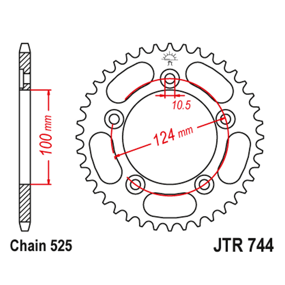 Lančanik zadnji JT JTR744-39 (525)39 zuba