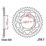 Lančanik zadnji JT  JTR7-44 ZBK (525) 44zuba