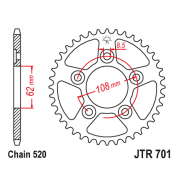 Lančanik zadnji JT  JTR701-43-50-32055 (520)43 zuba