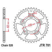 Lančanik zadnji JT JTR701-41-50-32055 (520)41 zub