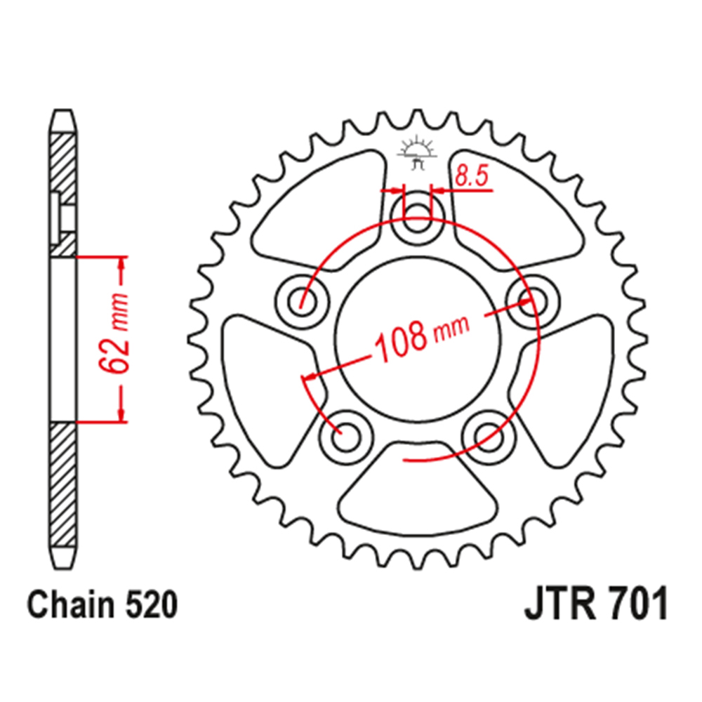 Lančanik zadnji JT  JTR701-40-50-32055 (520) 40 zuba