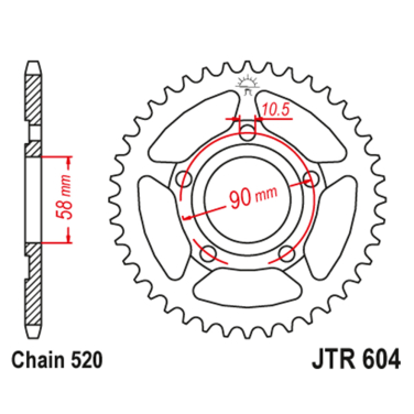 Lančanik zadnji JT  JTR604-36-50-32046 (520)36 zuba