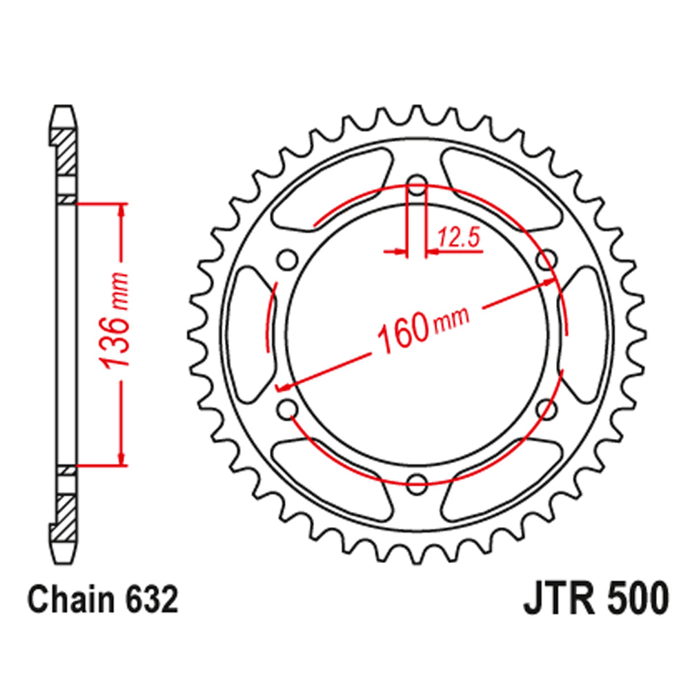 Lančanik zadnji JT JTR500-40 (632) 40 zuba