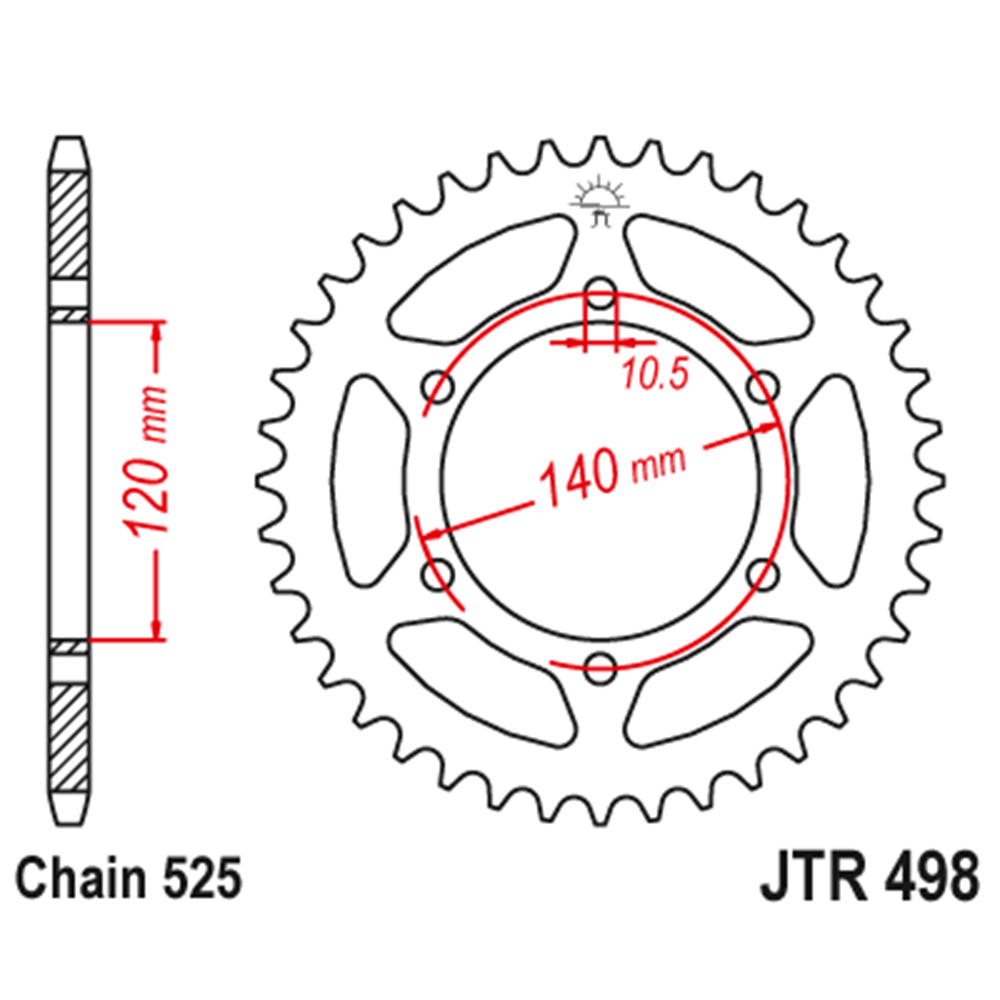 Lančanik zadnji JT JTR498-46 (525)46 zuba